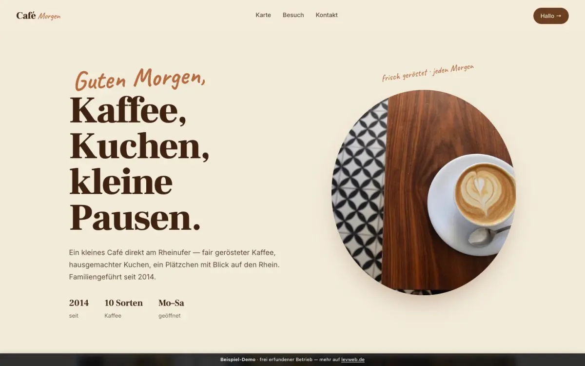 Beispiel-Entwurf Café Morgen