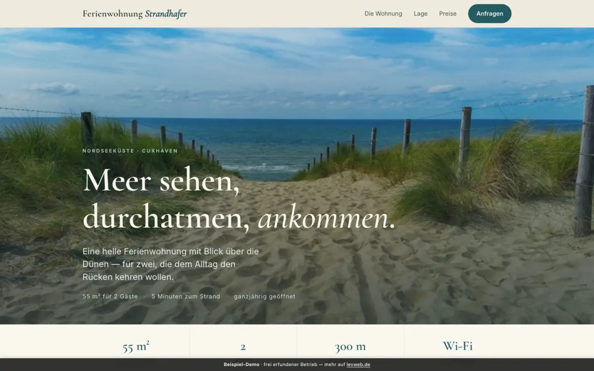 Beispiel-Entwurf Ferienwohnung Strandhafer